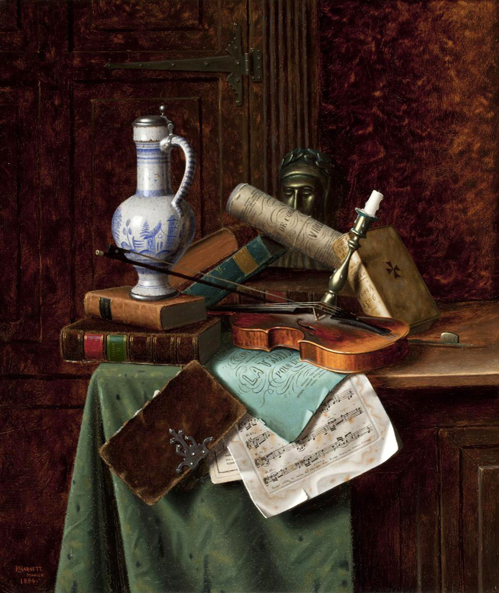 dutch jar and bust of dante